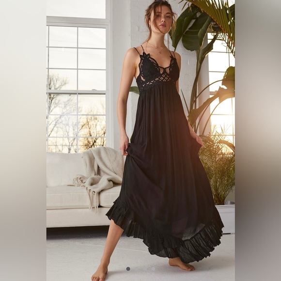 Free People Dresses & Skirts - Free People Adella One Slip Black Dress Small